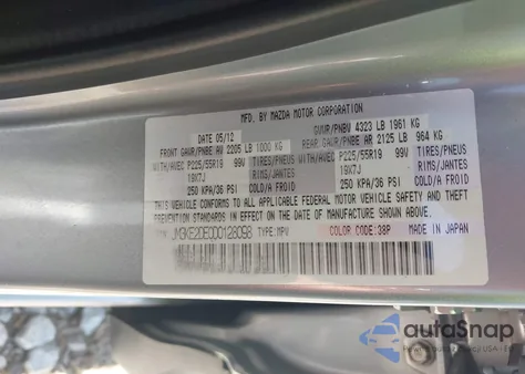 2013 Mazda Cx-5 Grand Touring из США, поврежденный, VIN JM3KE2DE0D0128098